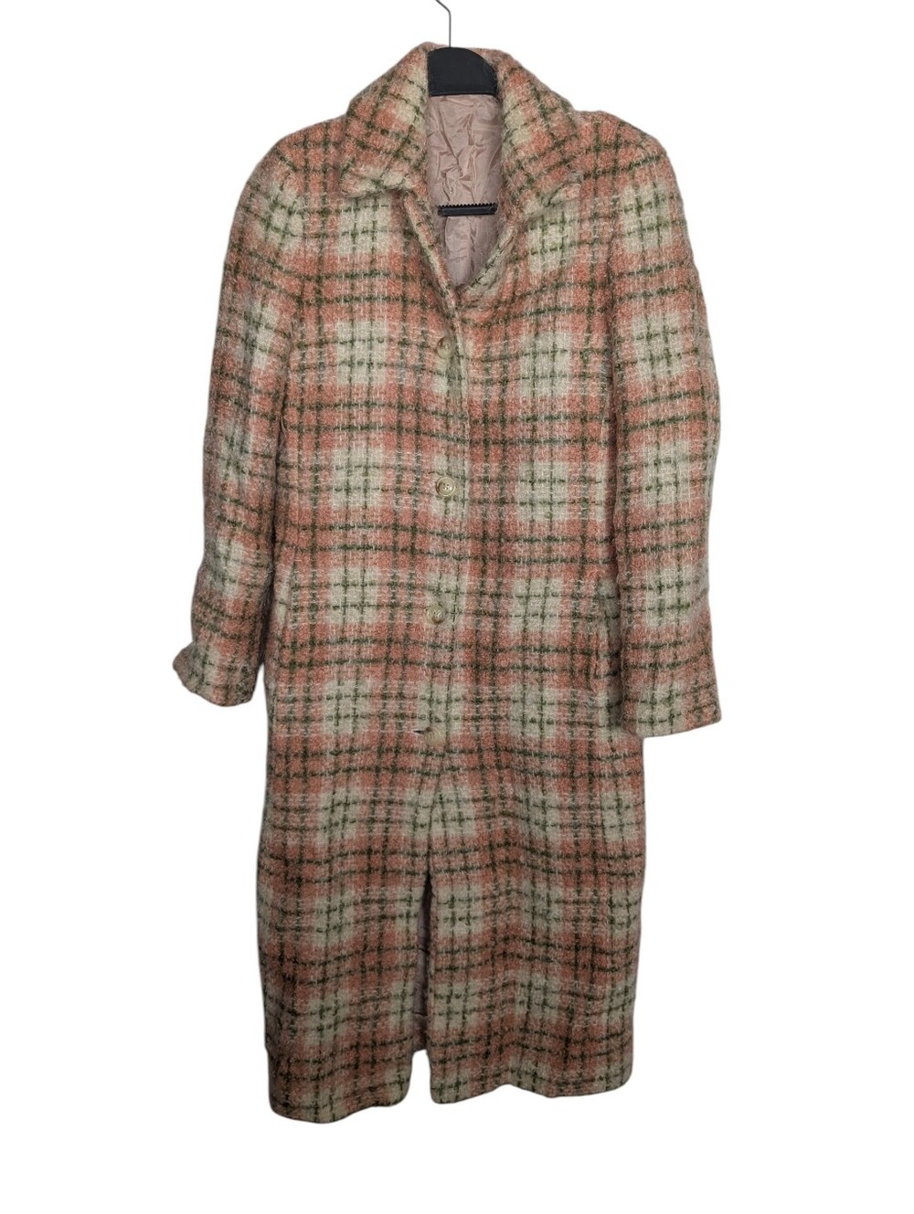 Boden Mohair Wool Blend Plaid Coat English Country Academia Preppy Coat Size M